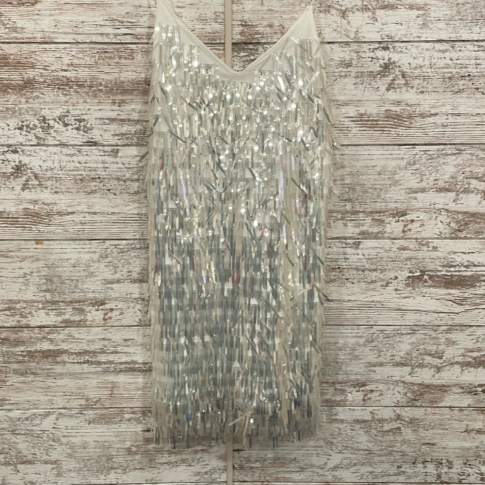 Untamed Petals - White - Fun Sequin - Party Dress - Picture 1 of 4